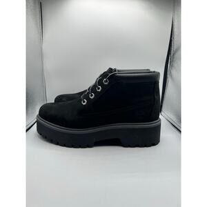 Womens Timberland Stone Street Mid Lace Platform Waterproof Chukka Boot black
